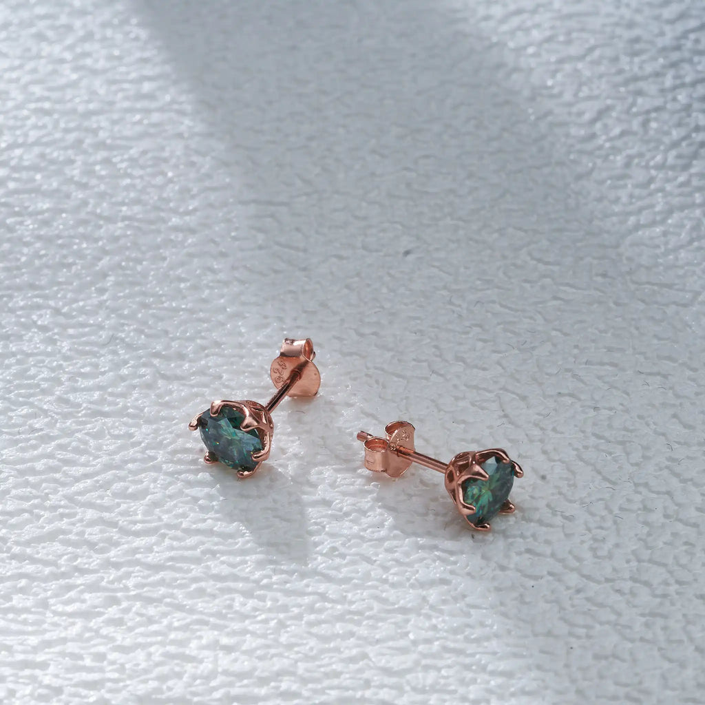 Moissanite Stud Earrings 0.5-2 CT 925 Sterling Silver Rose Gold Plated Gift