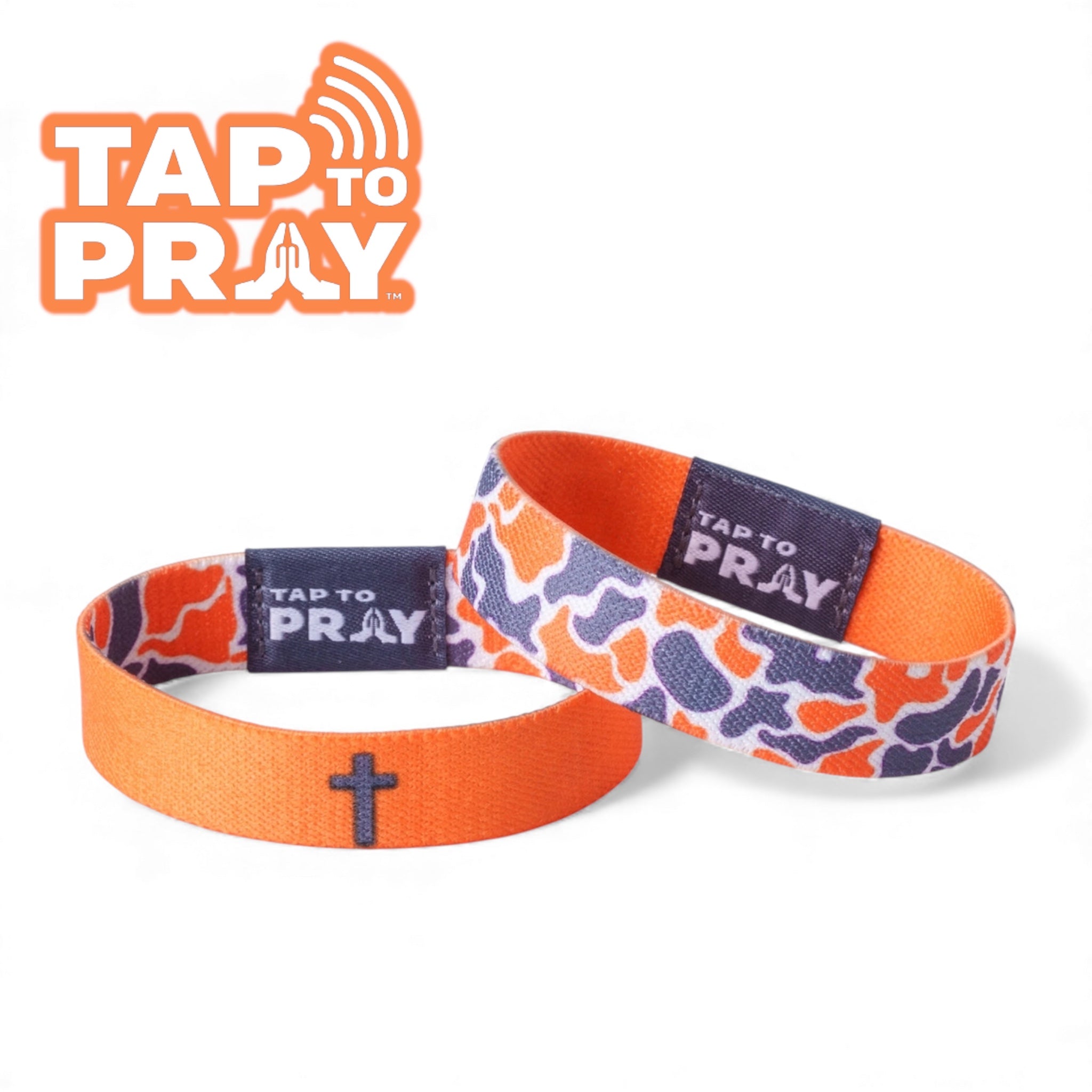 Team Camo Orange Tap to Pray Wristband