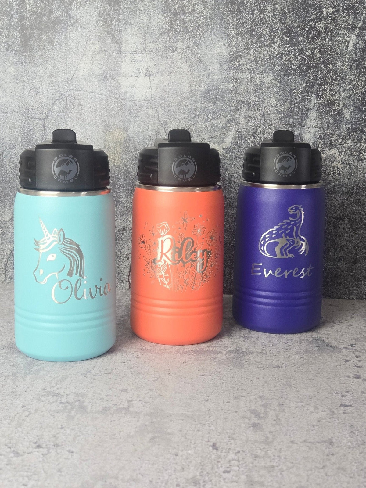 Personalized Kids Water Bottle with Straw