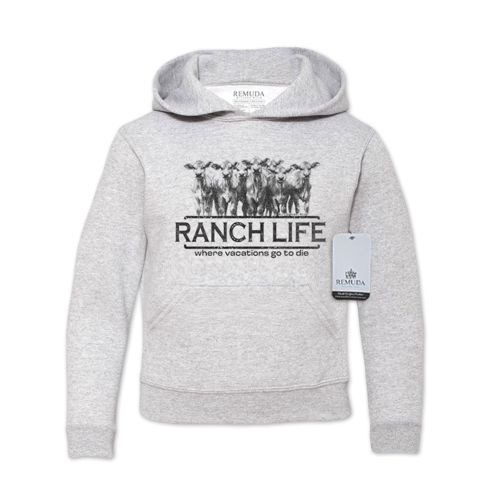 Ranch Life Where Vacations Go To Die - Youth Western Pullover Hoodie