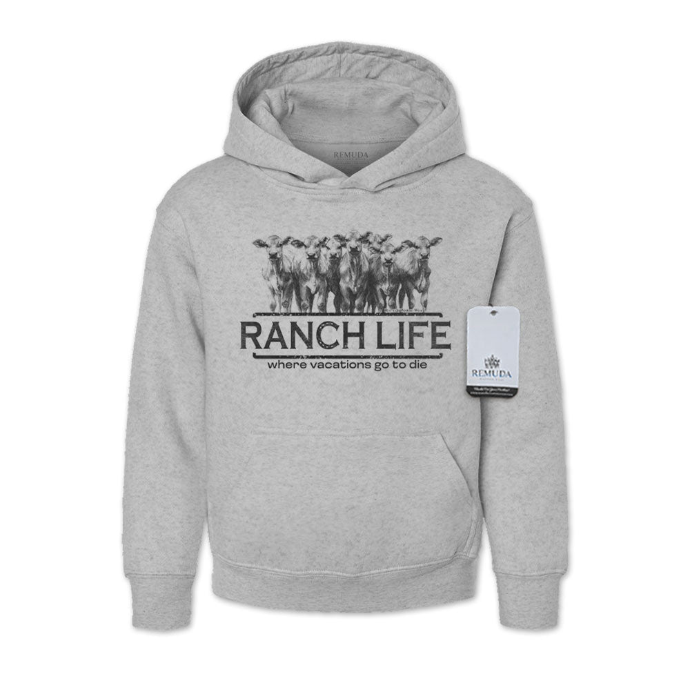 Ranch Life Where Vacations Go To Die - Youth Western Pullover Hoodie