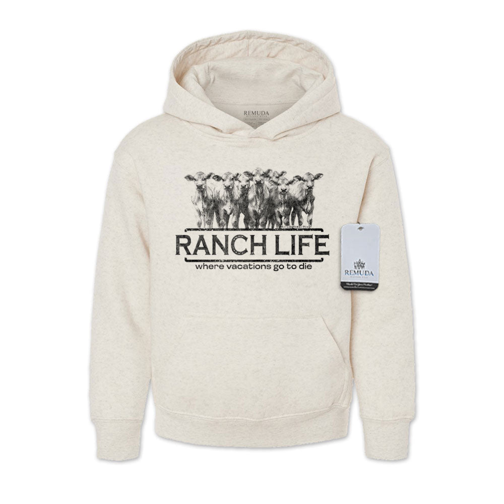 Ranch Life Where Vacations Go To Die - Youth Western Pullover Hoodie