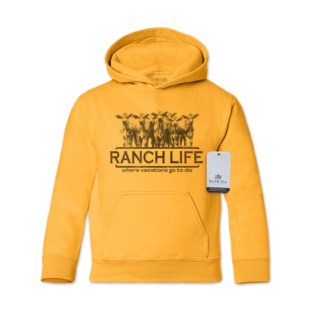 Ranch Life Where Vacations Go To Die - Youth Western Pullover Hoodie