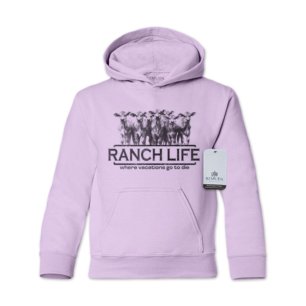 Ranch Life Where Vacations Go To Die - Youth Western Pullover Hoodie