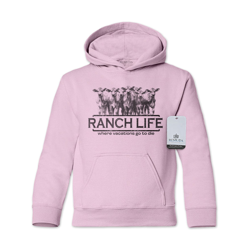 Ranch Life Where Vacations Go To Die - Youth Western Pullover Hoodie