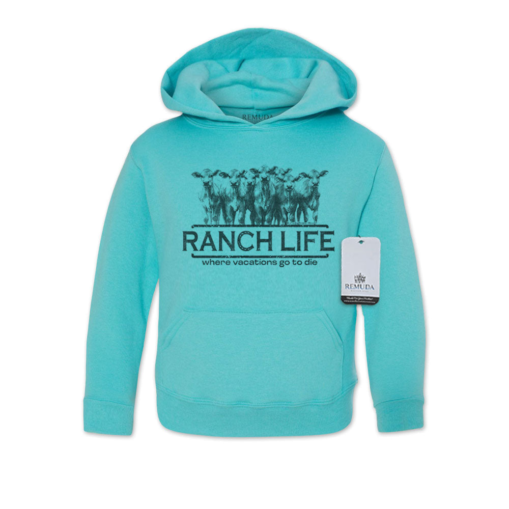 Ranch Life Where Vacations Go To Die - Youth Western Pullover Hoodie