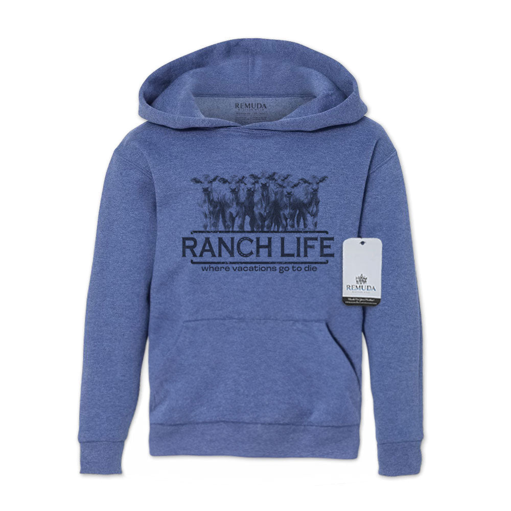 Ranch Life Where Vacations Go To Die - Youth Western Pullover Hoodie