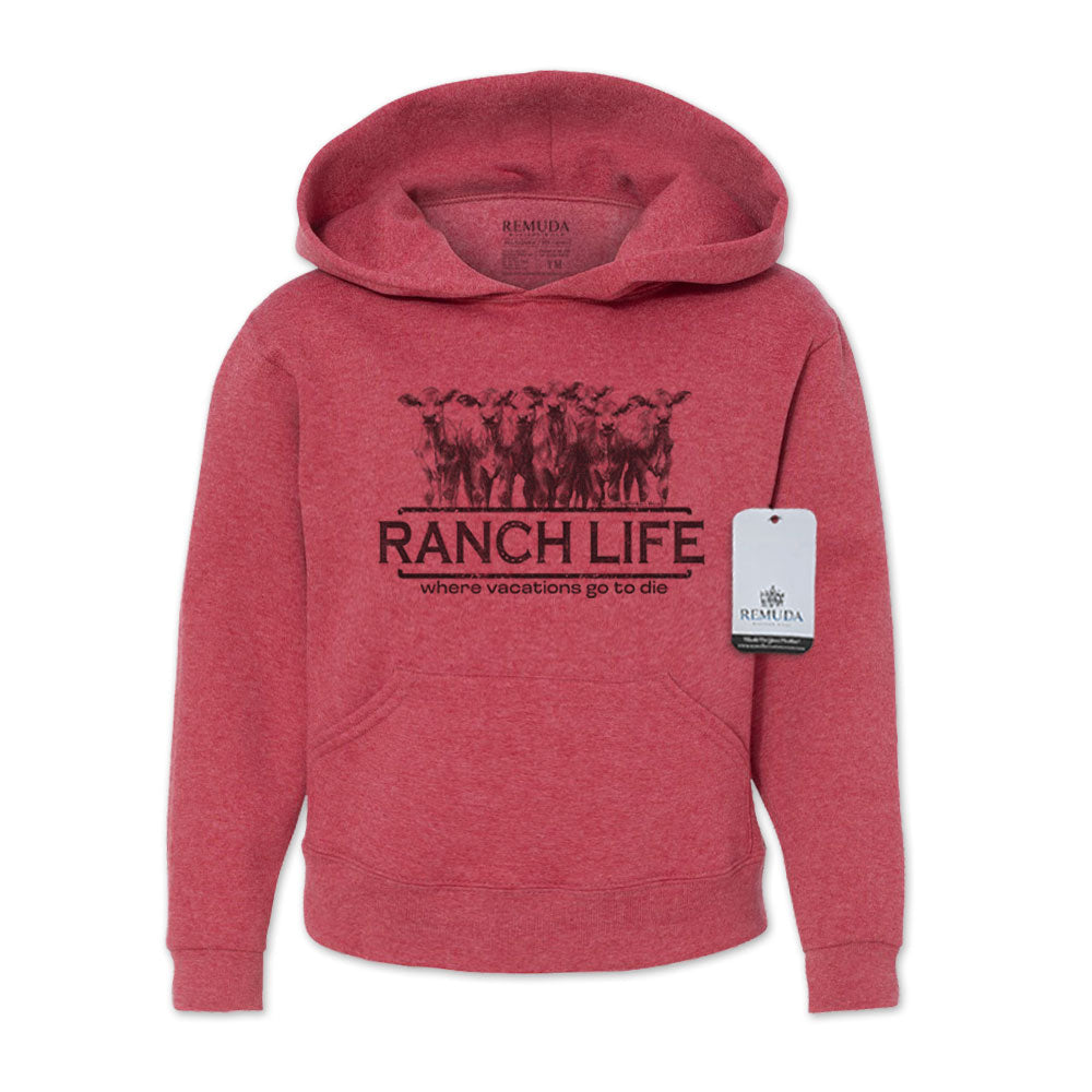 Ranch Life Where Vacations Go To Die - Youth Western Pullover Hoodie
