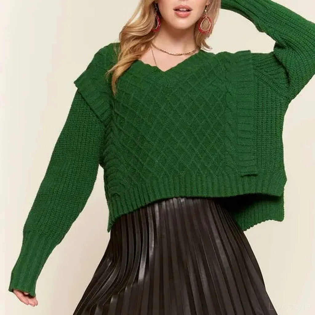 Cozy Ruffle Detail Sweater for Ultimate Comfort