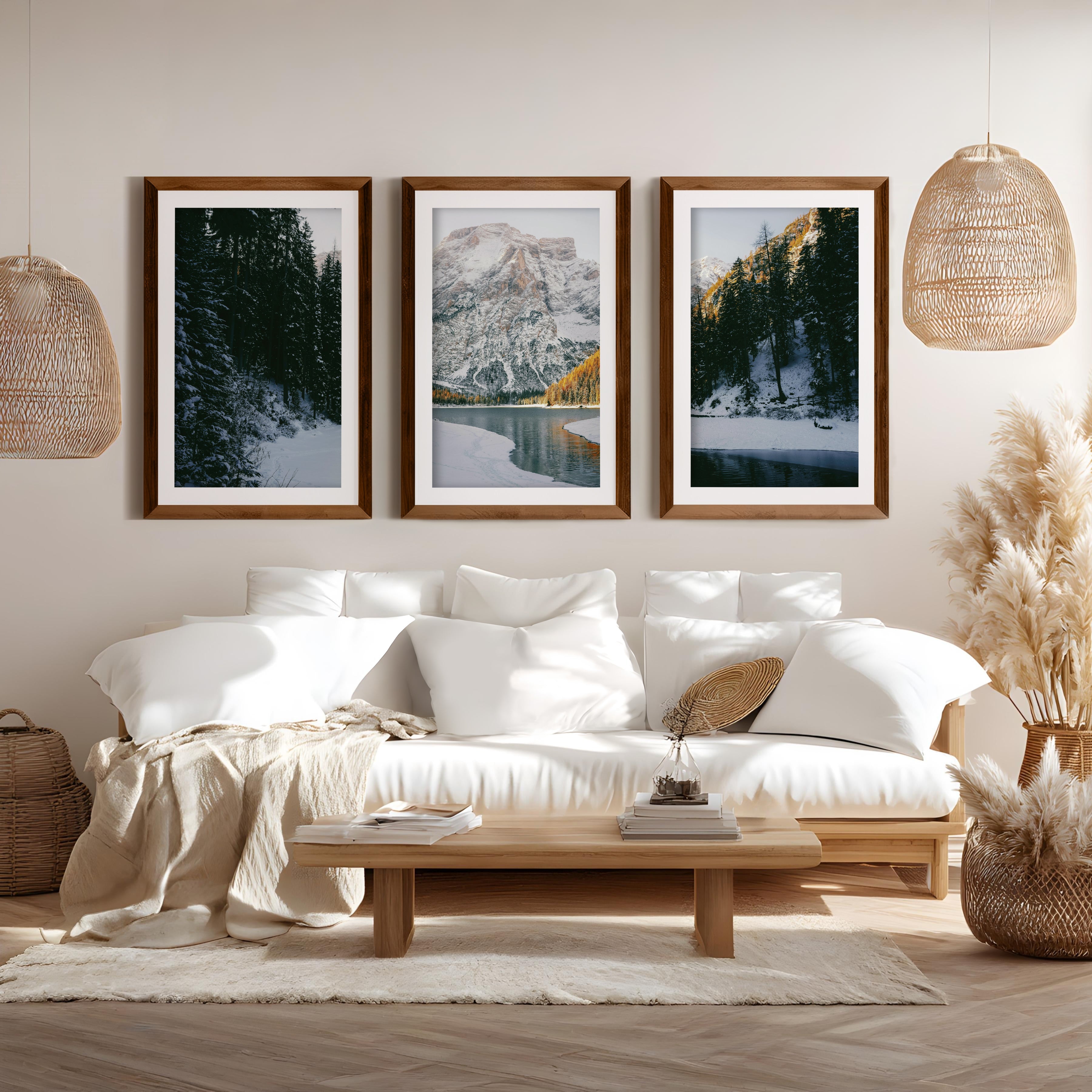 Scandi Nature Triptych – 3 Piece Mountain Wall Art