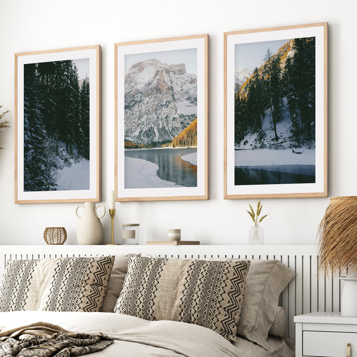 Scandi Nature Triptych – 3 Piece Mountain Wall Art
