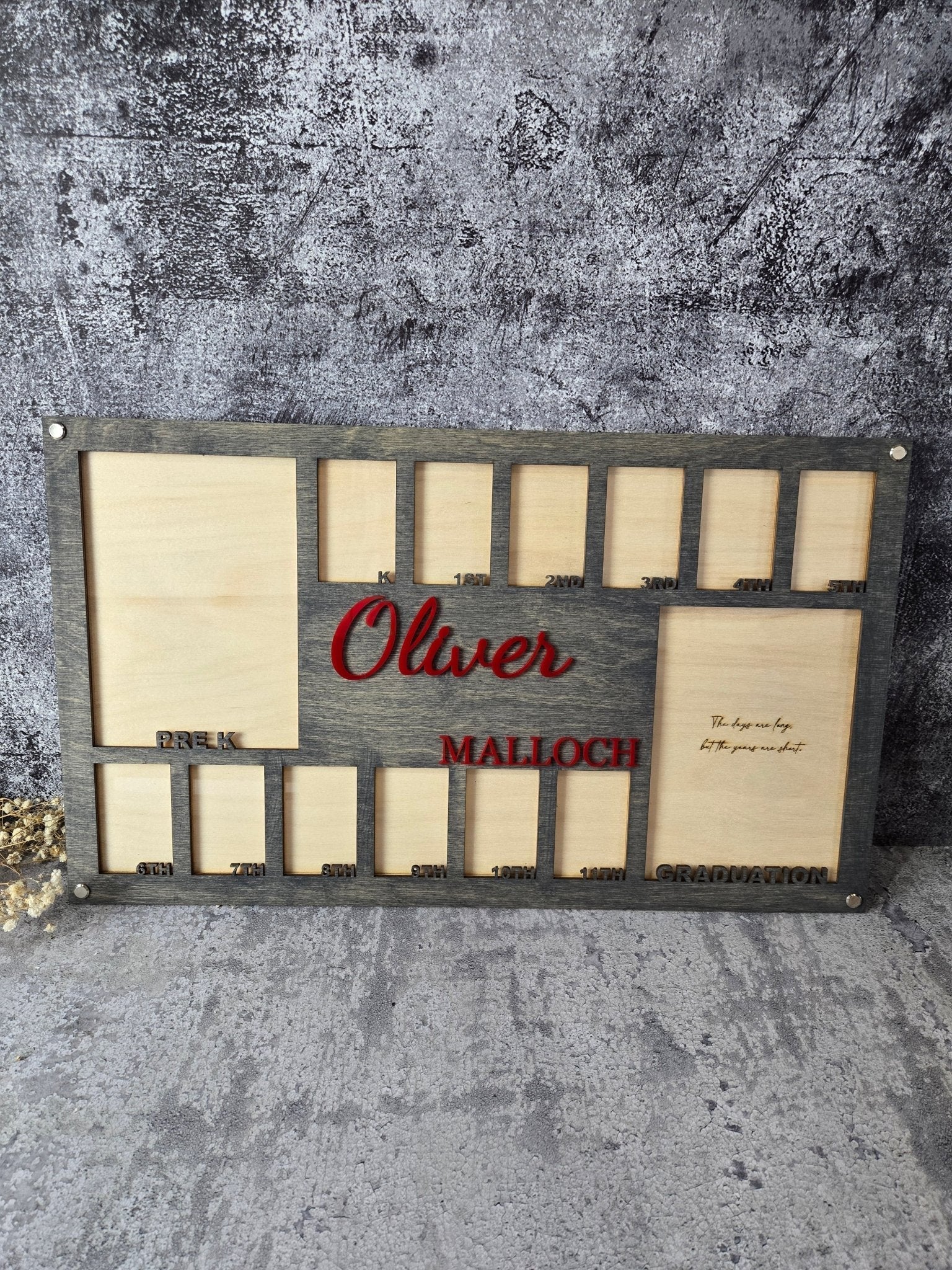 School Years Photo Frame | Kindergarten or Pre K to Graduation Picture Frame