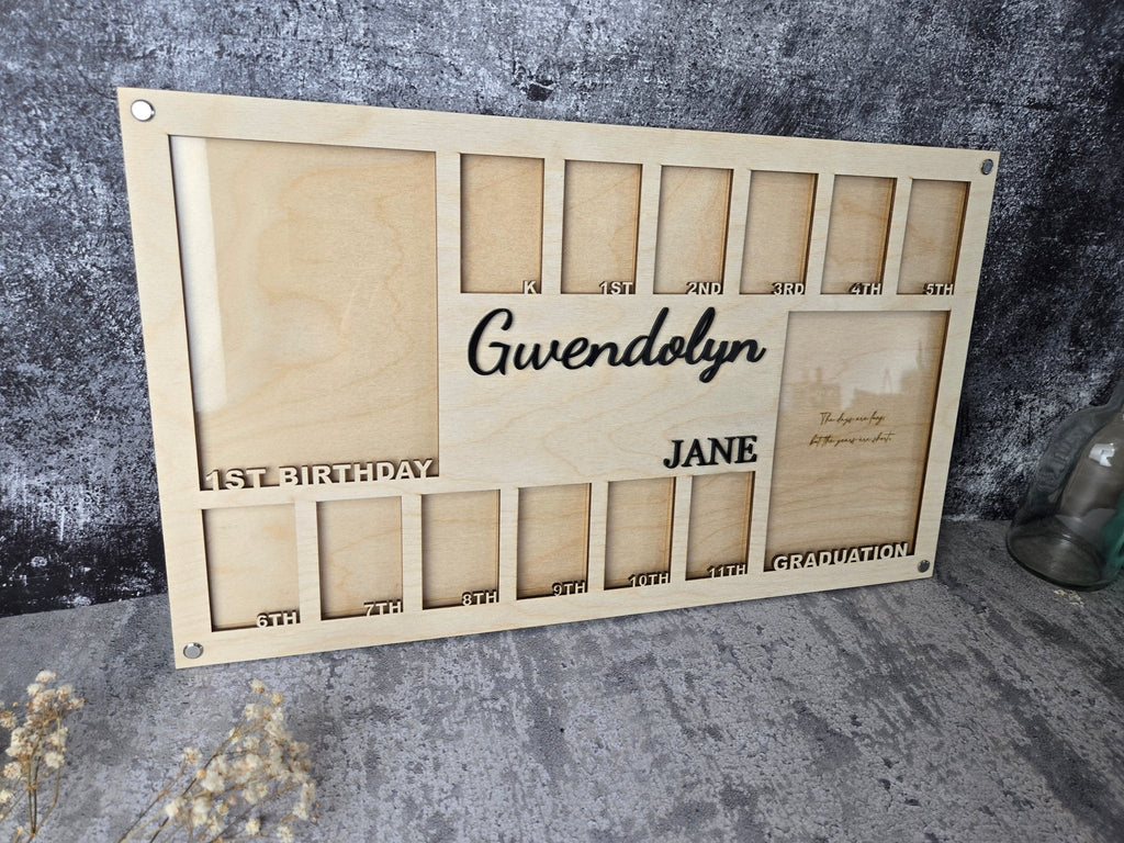School Years Photo Frame | Kindergarten or Pre K to Graduation Picture Frame