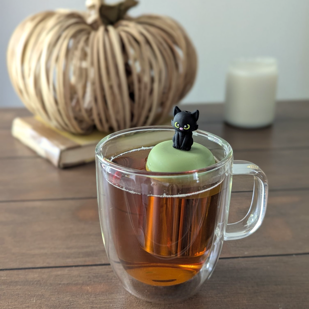 Floating Black Halloween Cat Tea Infuser - Cute Animal Tea Infuser for Loose Leaf Tea
