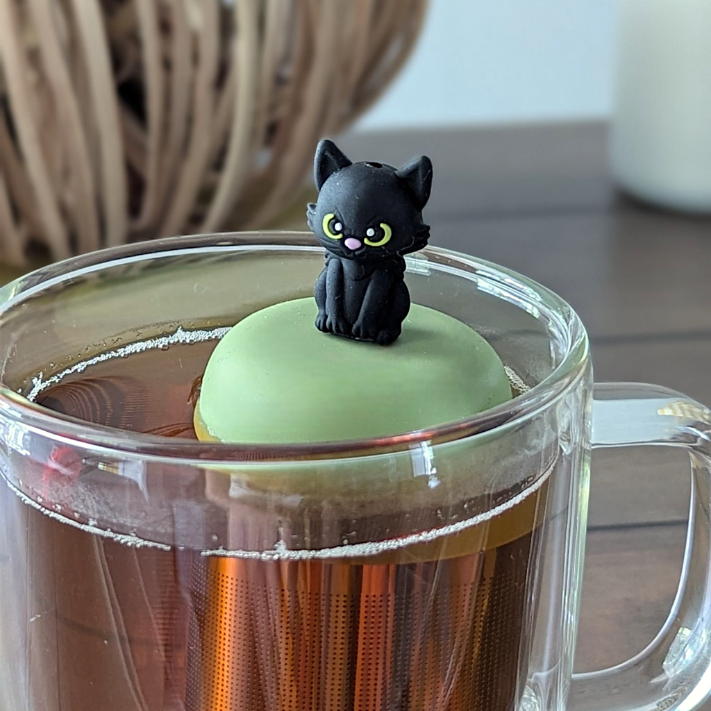 Floating Black Halloween Cat Tea Infuser - Cute Animal Tea Infuser for Loose Leaf Tea