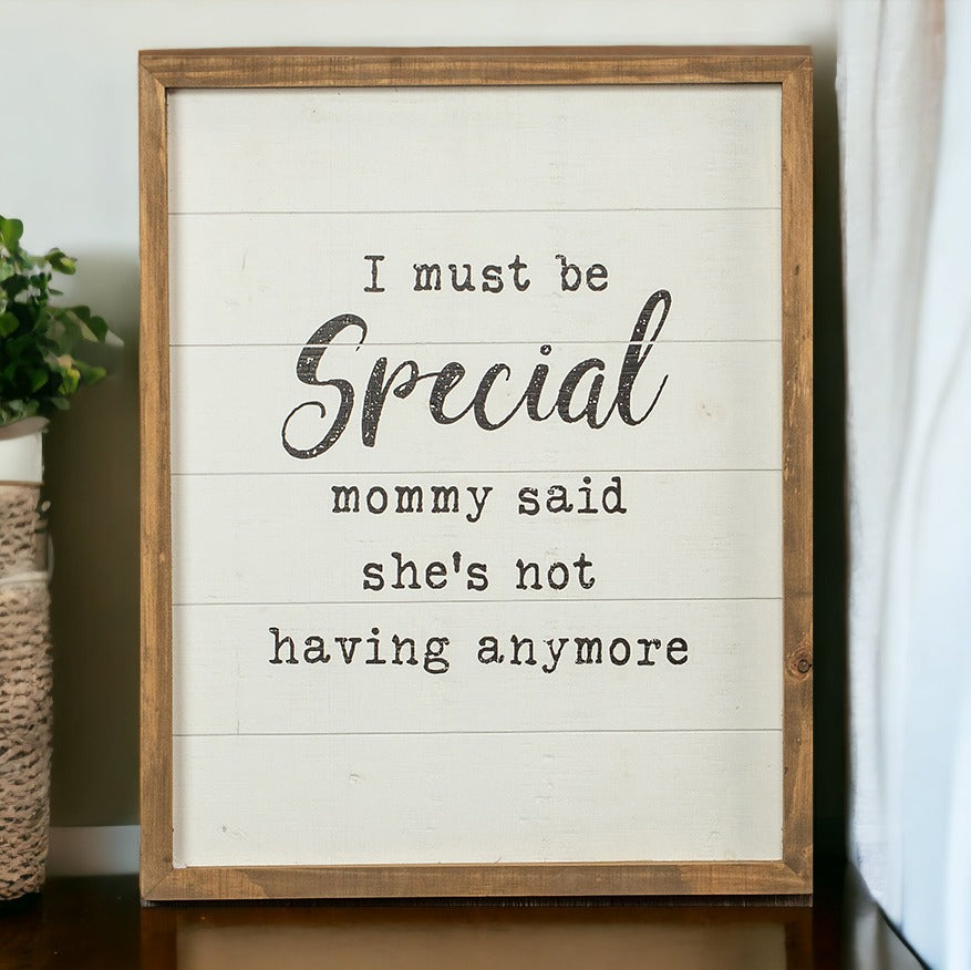 Must Be Special Wooden Nursery Sign Funny Mom Baby Shower Gift Humorous Kids Room Decor