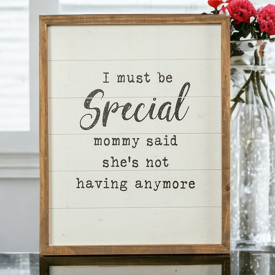Must Be Special Wooden Nursery Sign Funny Mom Baby Shower Gift Humorous Kids Room Decor