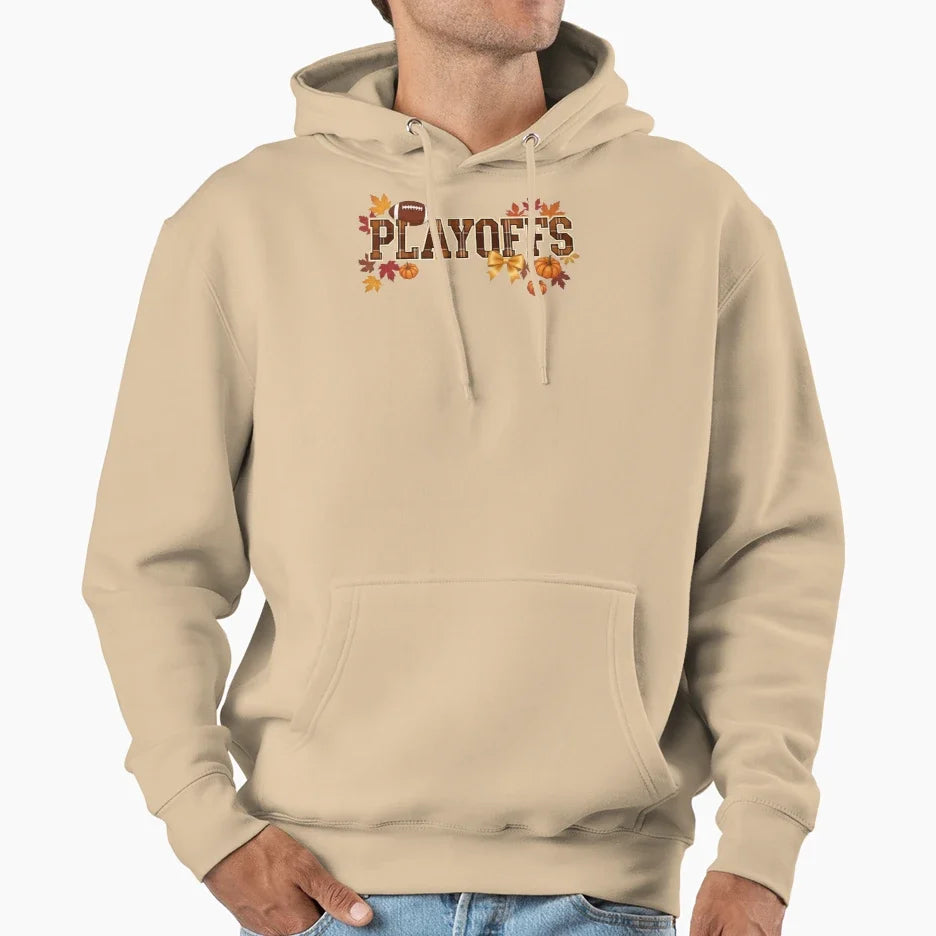 Football Fall Leaf Plaid Pumpkin Autumn Hoodie - Trendy Graphic Unisex