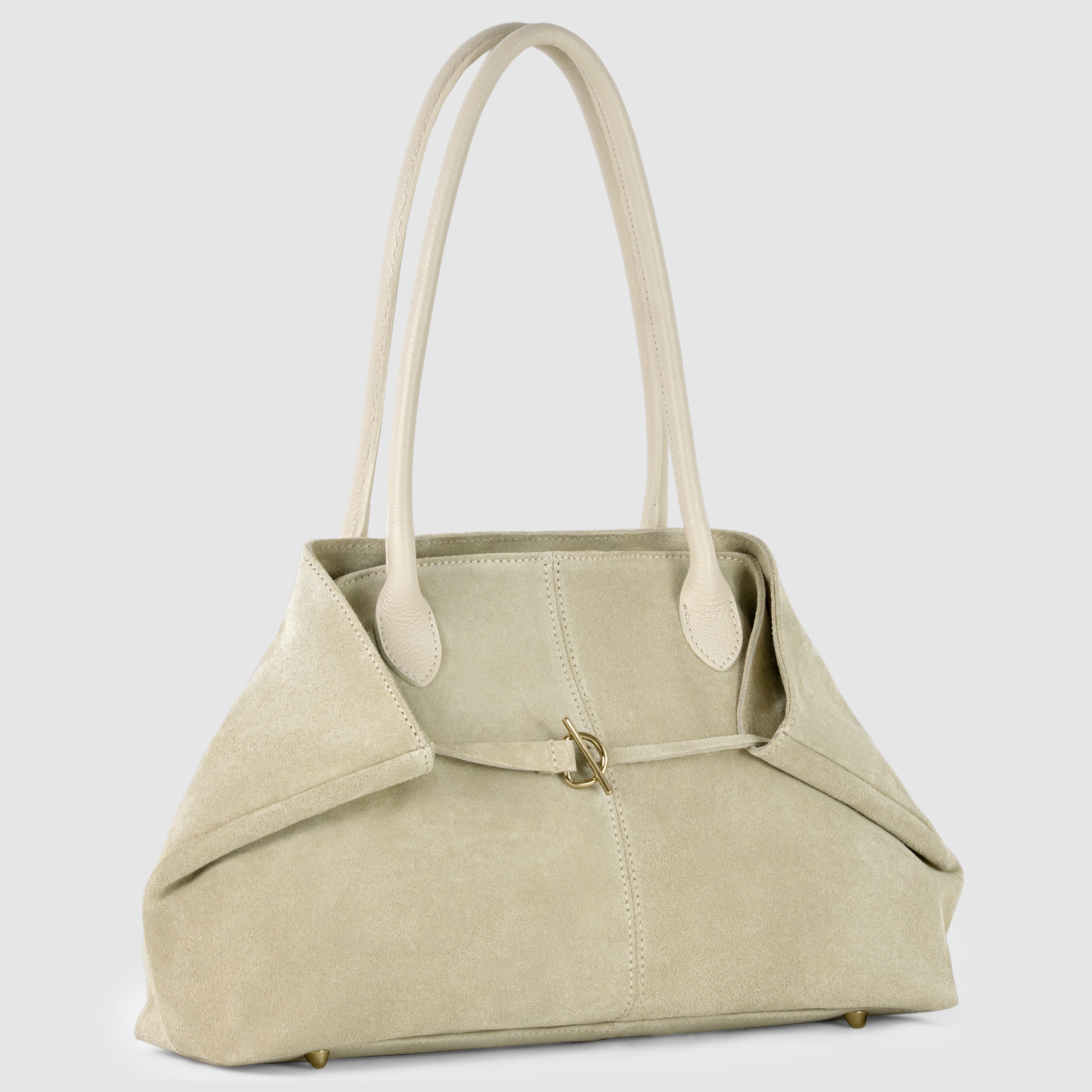 Italian Genuine Suede & Full-Grain Leather Tote Bag | Bologna
