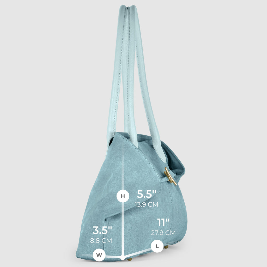 Italian Genuine Suede & Full-Grain Leather Tote Bag | Bologna