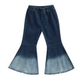 TAOHONG Toddler Baby Girl Flared Jeans Ripped Trousers Bell-Bottom Denim Pants Spring Fall Clothes Gradient Blue -  # GIAA21410004