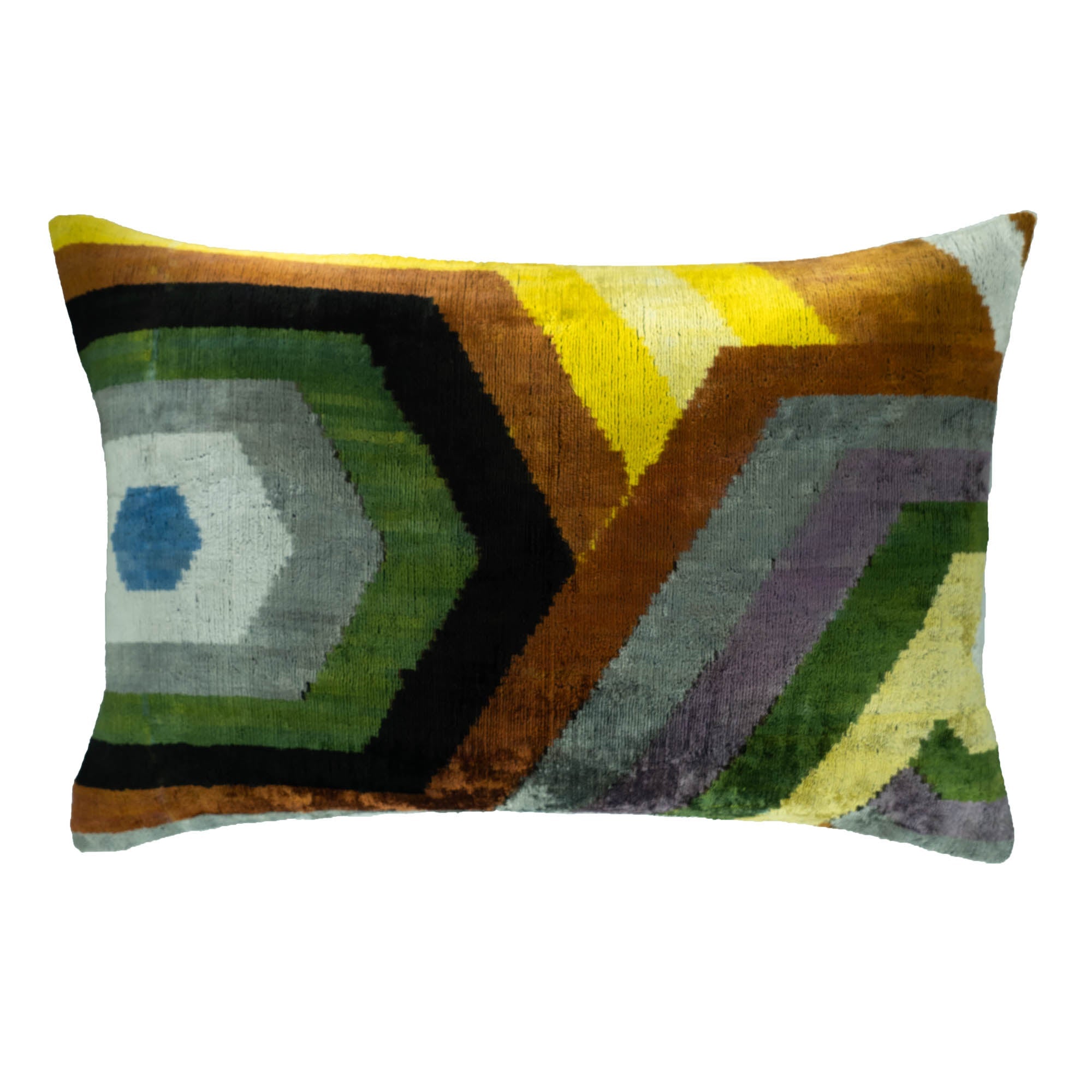Trance Silk Velvet Ikat Throw Pillow Cover 16 X 24