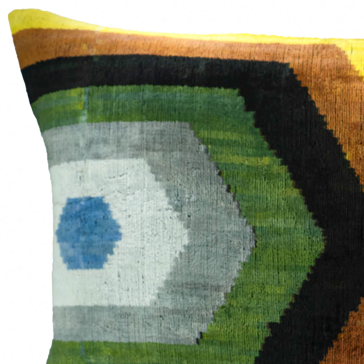 Trance Silk Velvet Ikat Throw Pillow Cover 16 X 24