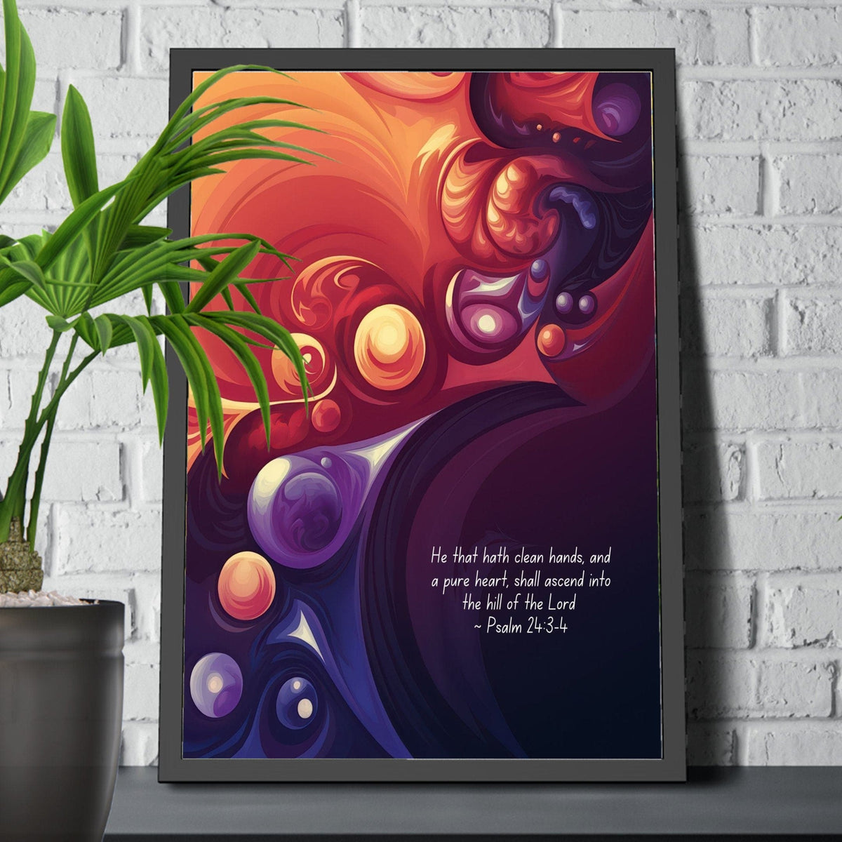 Bible Verse Art Psalm 24 Scripture Wall Decor Christian Inspirational Faith Print
