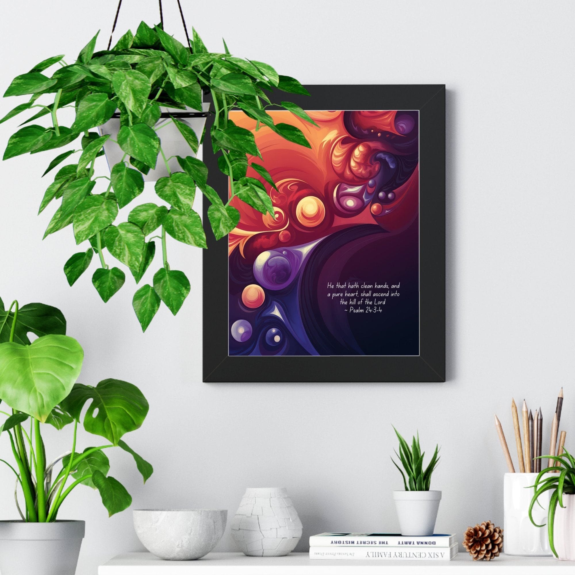 Bible Verse Art Psalm 24 Scripture Wall Decor Christian Inspirational Faith Print