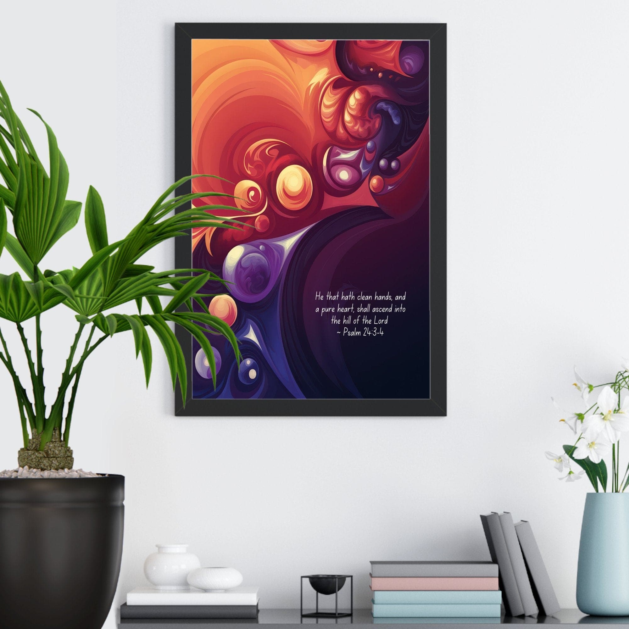 Bible Verse Art Psalm 24 Scripture Wall Decor Christian Inspirational Faith Print