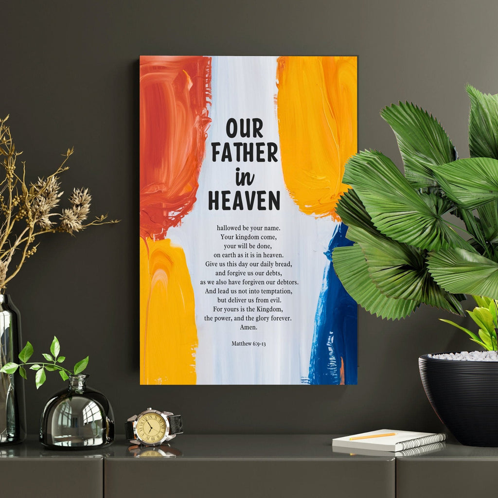Wall Decor Giclee Poster Art Print - our Father Bible Verse - Abstract Artwork