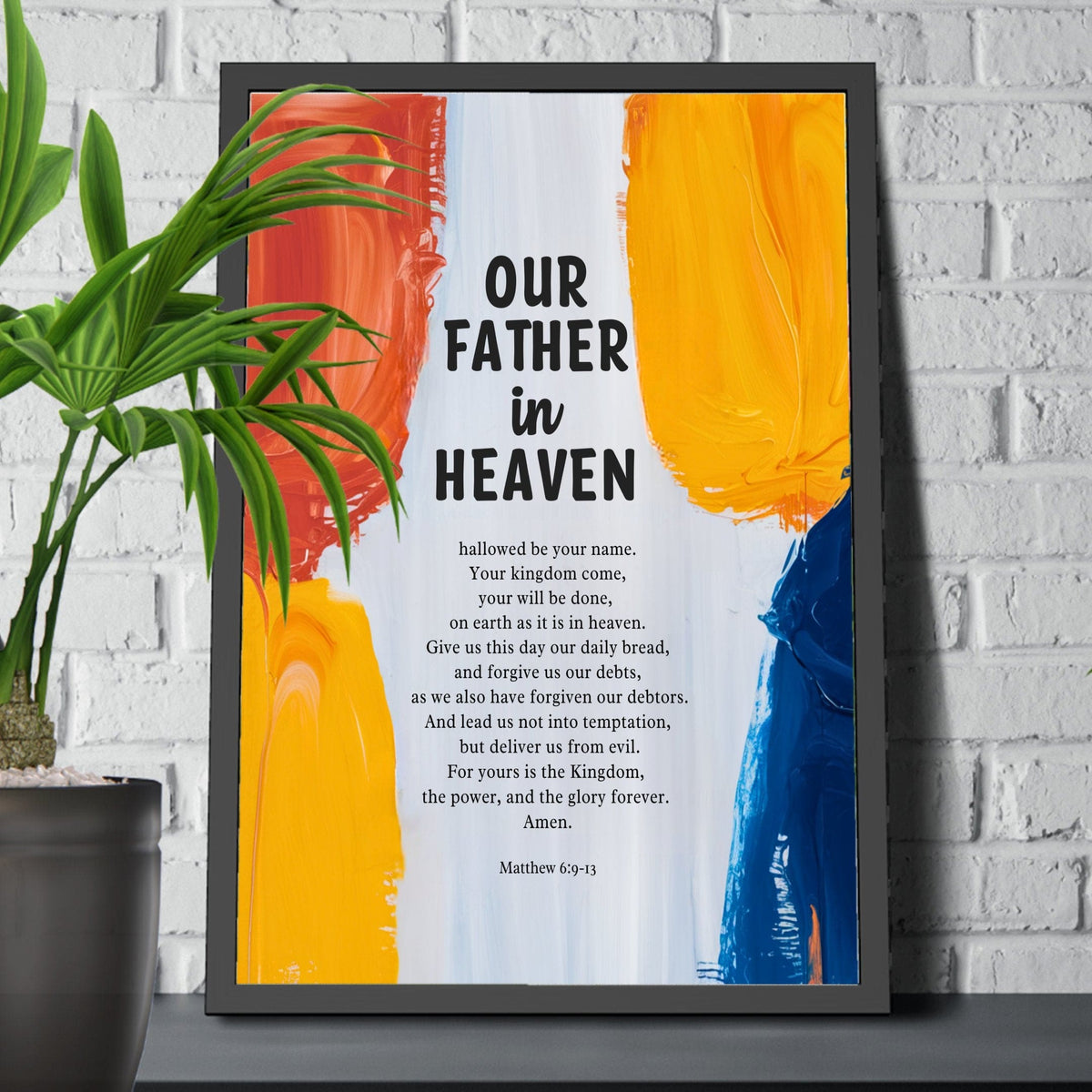 Wall Decor Giclee Poster Art Print - our Father Bible Verse - Abstract Artwork
