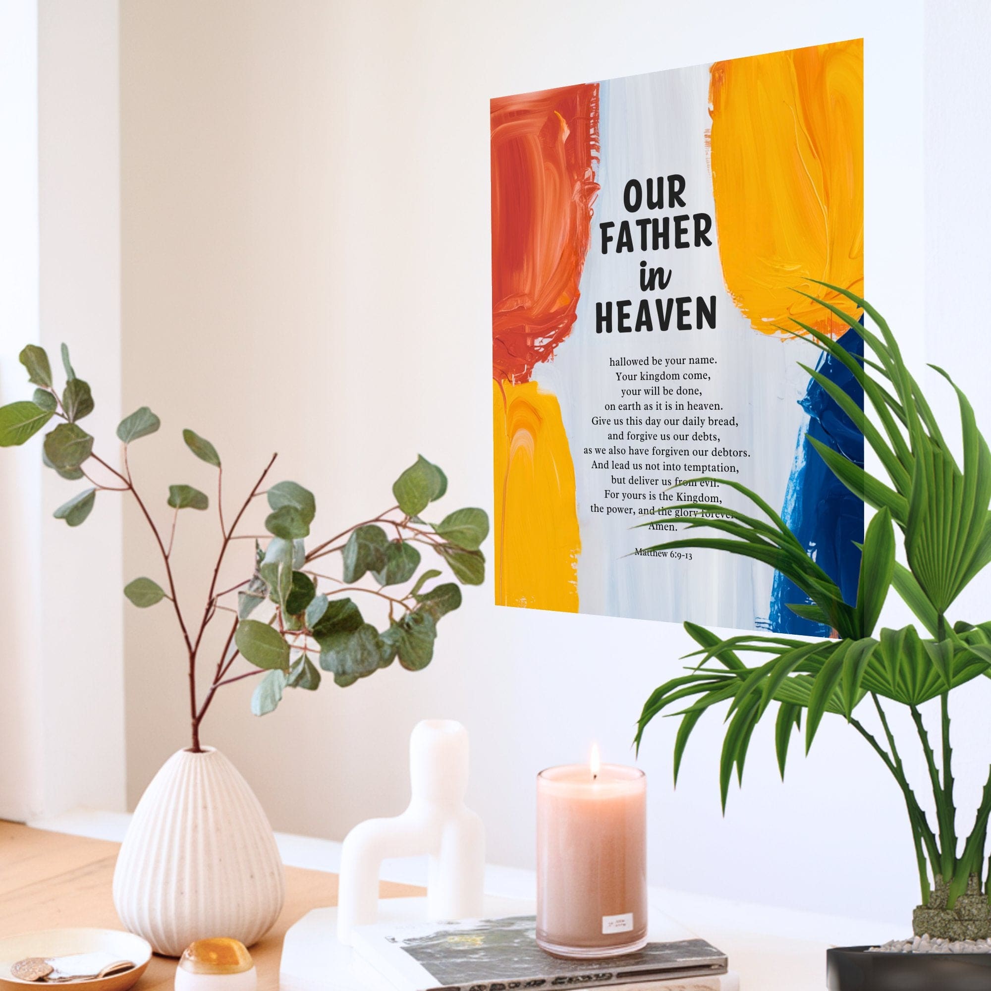 Wall Decor Giclee Poster Art Print - our Father Bible Verse - Abstract Artwork