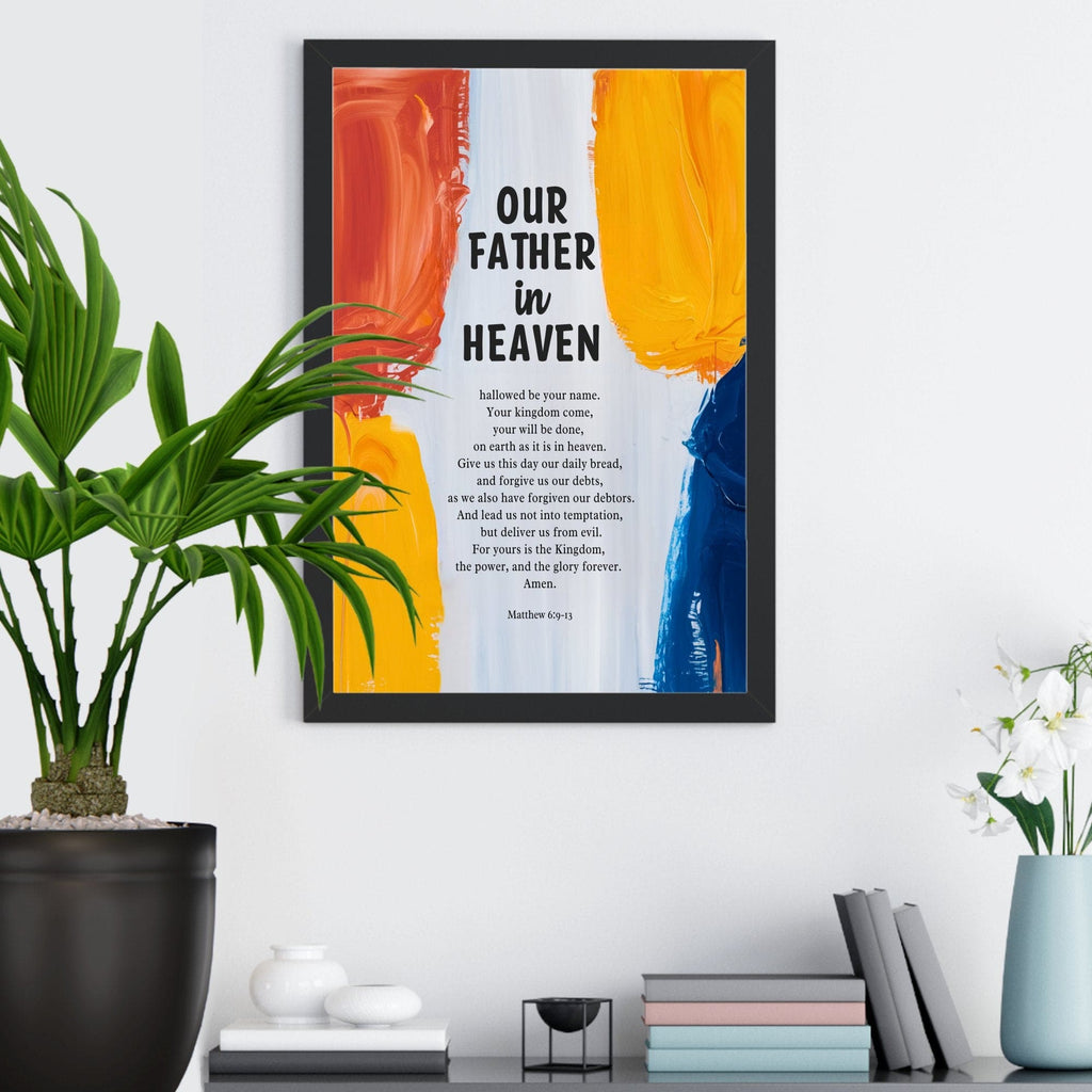 Wall Decor Giclee Poster Art Print - our Father Bible Verse - Abstract Artwork