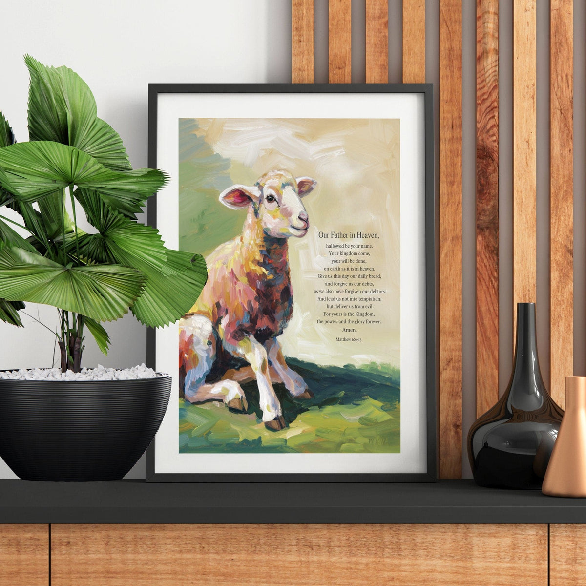 Wall Decor Giclee Poster Art Print - our Father in Heaven Bible Verse Artwork