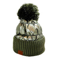Women's Winter Cozy Puffer Knit Pom Glossy Beanie Hat