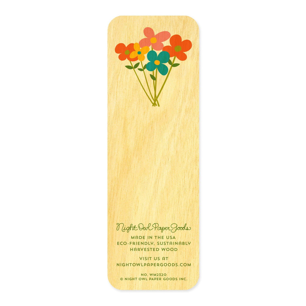 Flowers Mini Wood Bookmark
