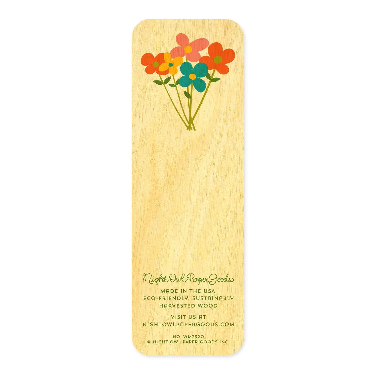 Flowers Mini Wood Bookmark